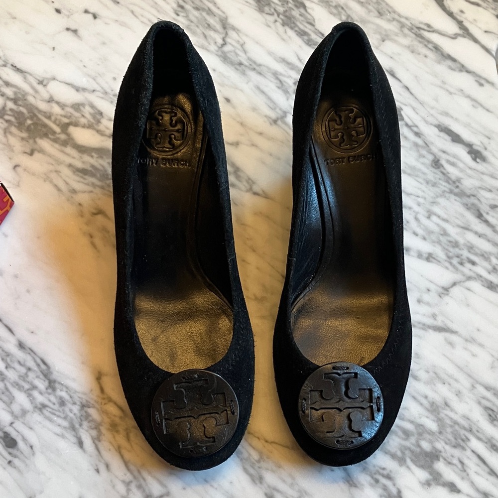 Tory Burch Black Suede Heels